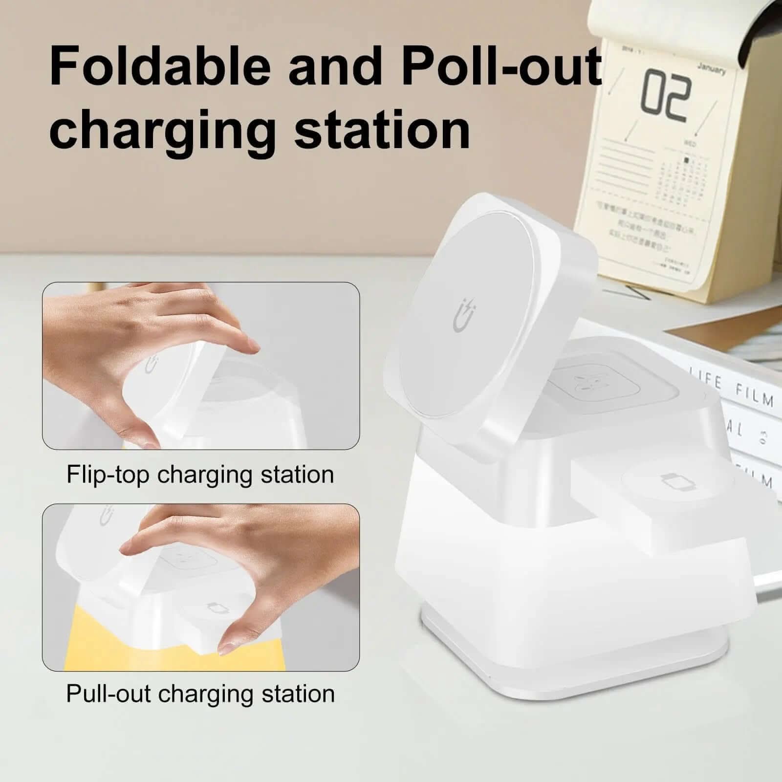 Support de chargeur sans fil rotatif 4 en 1 Les Visionnaires