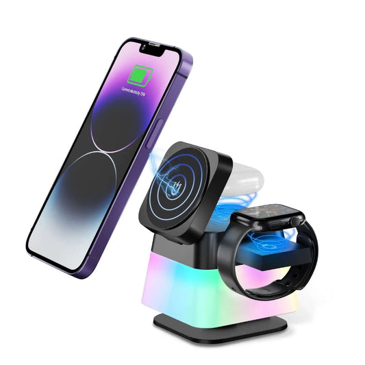 Support de chargeur sans fil rotatif 4 en 1 Les Visionnaires