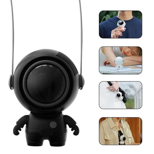 ventilateur de cou personnel rechargeable USB avec design d'astronaute Les Visionnaires