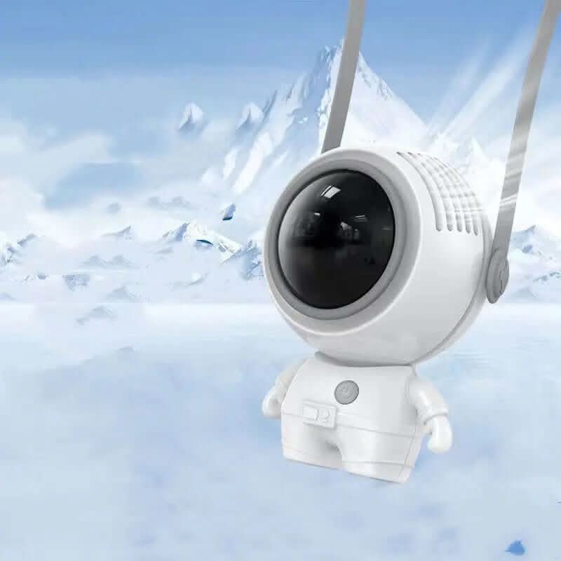 ventilateur de cou personnel rechargeable USB avec design d'astronaute Les Visionnaires