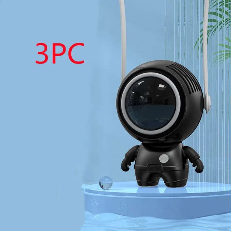 ventilateur de cou personnel rechargeable USB avec design d'astronaute Les Visionnaires