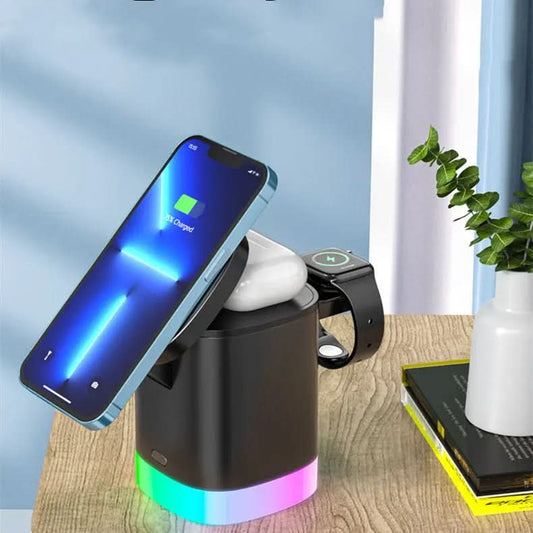 Chargeur magnétique sans fil rapide 3 en 1 pour smartphone Les Visionnaires
