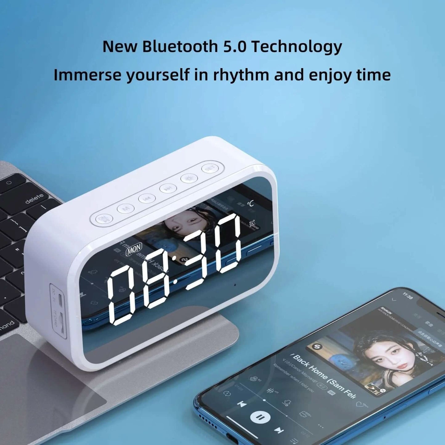 Desktop Alarm Clock Bluetooth Wireless Audio Les Visionnaires
