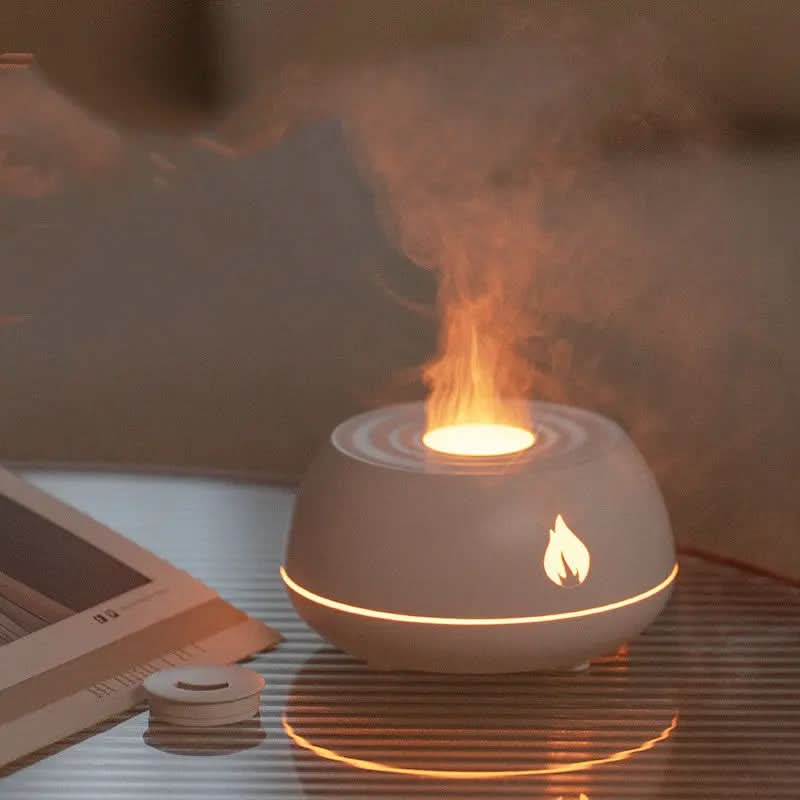 Humidificateur d'air à flamme, diffuseur d'aromathérapie, lumière 7 couleurs, Les Visionnaires