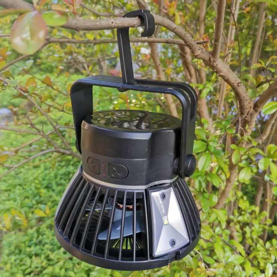 Ventilateur de camping solaire pliable avec lumière LED Les Visionnaires
