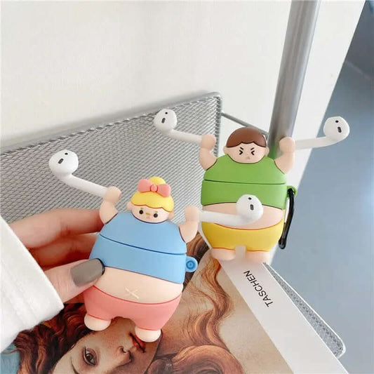 coque en silicone 3D avec un petit bonhomme musclé Les Visionnaires