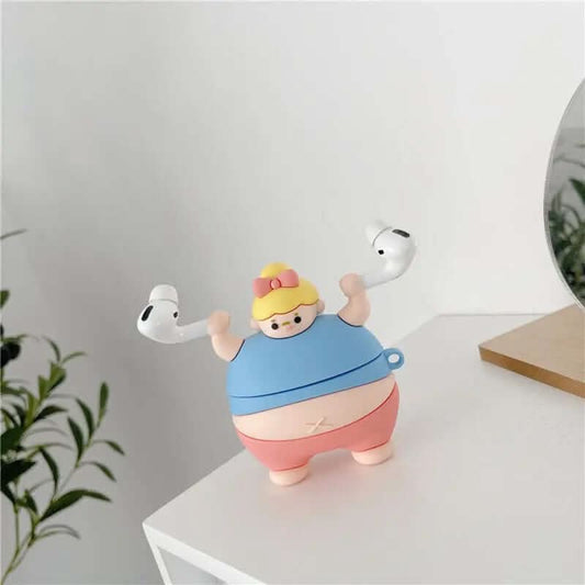 coque en silicone 3D avec un petit bonhomme musclé Les Visionnaires