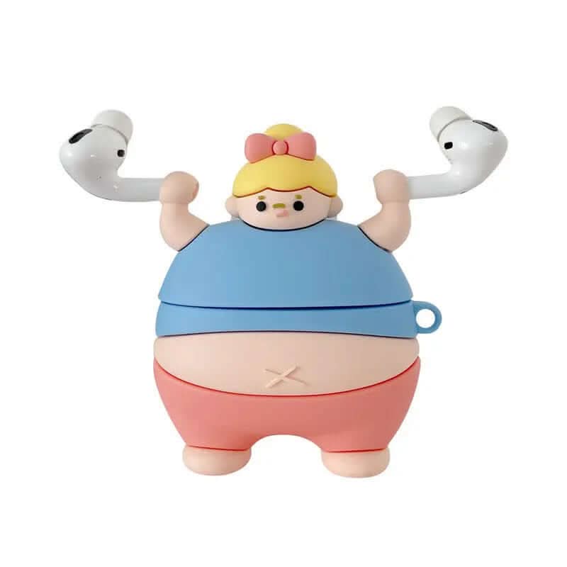 coque en silicone 3D avec un petit bonhomme musclé Les Visionnaires