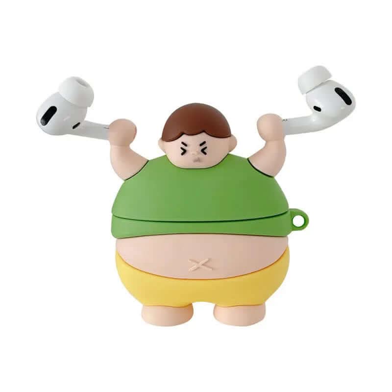 coque en silicone 3D avec un petit bonhomme musclé Les Visionnaires