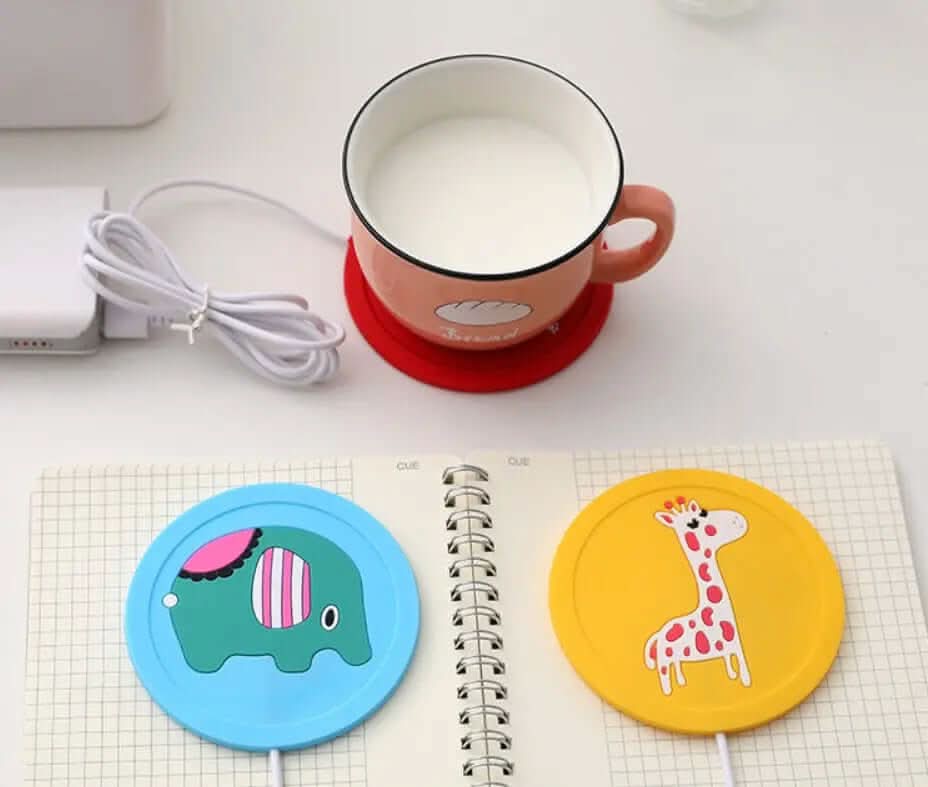 Dessous de verre chauffant USB, design cartoon Les Visionnaires