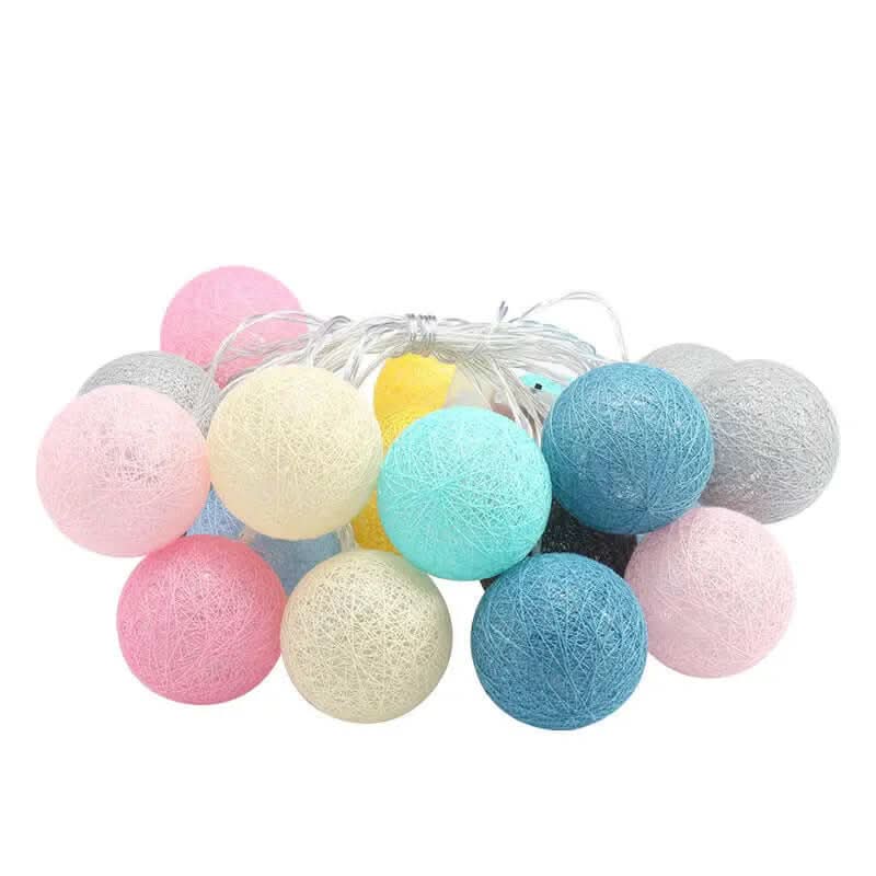 Guirlande LED en Boules de Fil de Coton Les Visionnaires