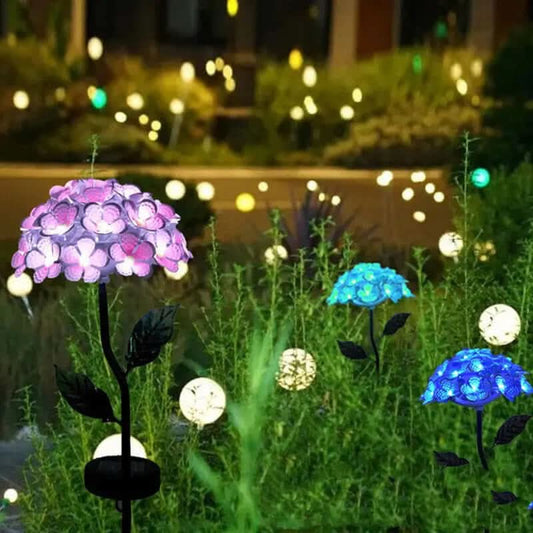 Lampe Solaire LED Hydrangea Artificielle Les Visionnaires