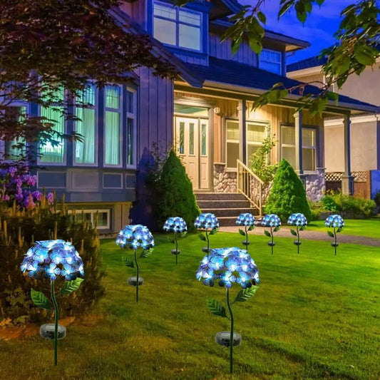 Lampe Solaire LED Hydrangea Artificielle Les Visionnaires
