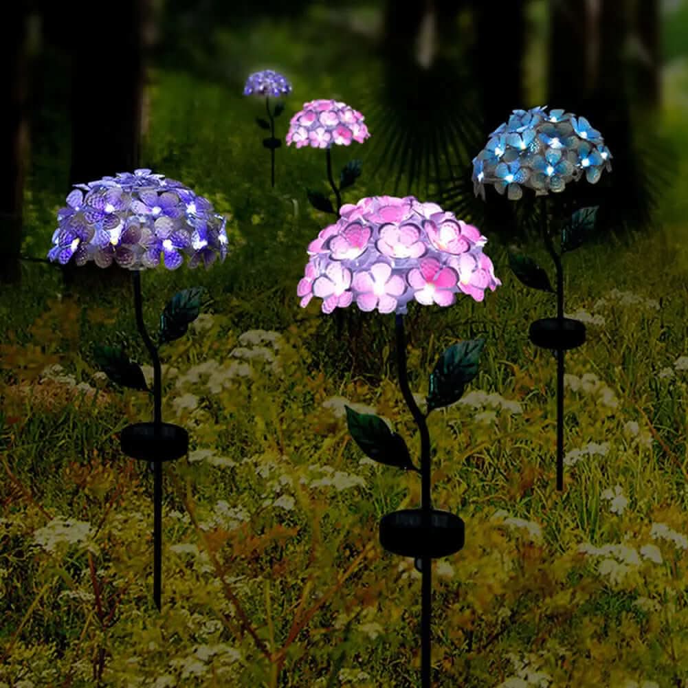 Lampe Solaire LED Hydrangea Artificielle Les Visionnaires