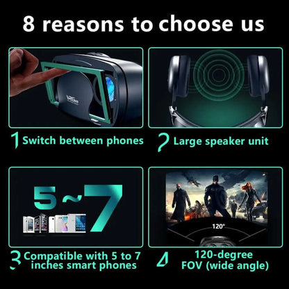 VR Helmet 3D Glasses Virtual Reality Support 0-800 Myopia For Smartphone Smart Phone Headset Les Visionnaires