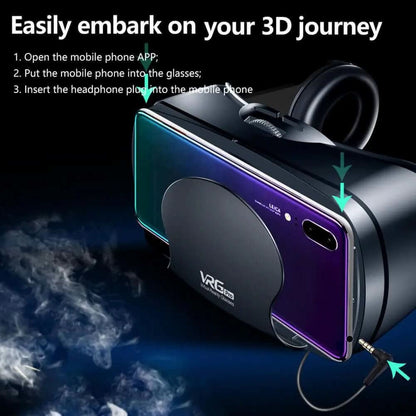 VR Helmet 3D Glasses Virtual Reality Support 0-800 Myopia For Smartphone Smart Phone Headset Les Visionnaires