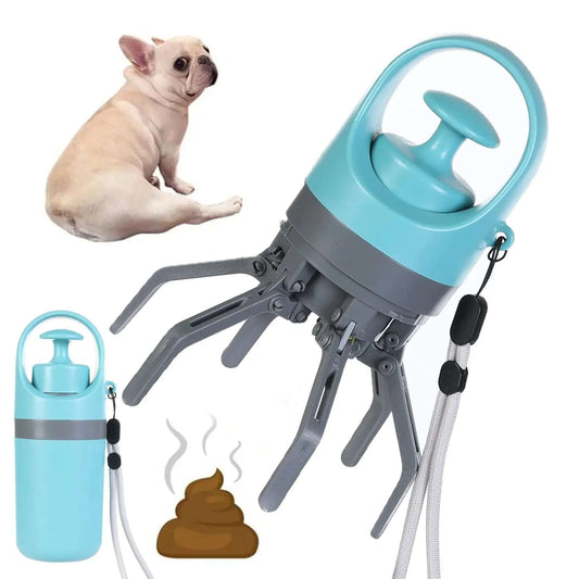 Portable Lightweight Dog Pooper Scooper With Built-in Poop Bag Dispenser Eight-claw Shovel For Pet Toilet Picker Pet Products Les Visionnaires