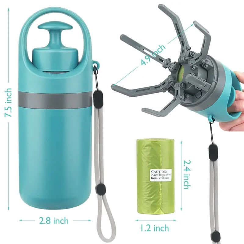 Portable Lightweight Dog Pooper Scooper With Built-in Poop Bag Dispenser Eight-claw Shovel For Pet Toilet Picker Pet Products Les Visionnaires