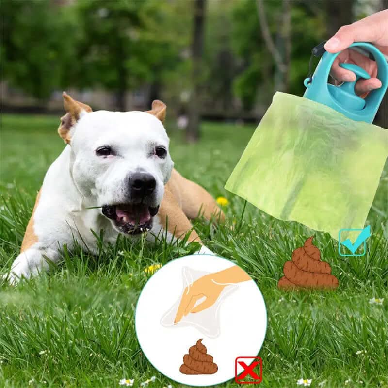 Portable Lightweight Dog Pooper Scooper With Built-in Poop Bag Dispenser Eight-claw Shovel For Pet Toilet Picker Pet Products Les Visionnaires