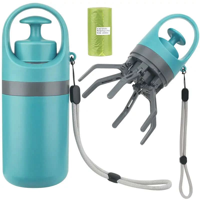 Portable Lightweight Dog Pooper Scooper With Built-in Poop Bag Dispenser Eight-claw Shovel For Pet Toilet Picker Pet Products Les Visionnaires
