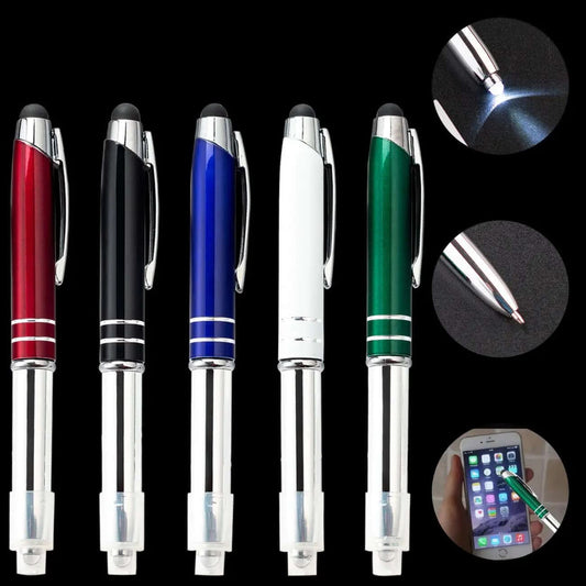 Stylo multifonction en métal avec stylet capacitif, lumière LED et pointe à bille ️ Les Visionnaires