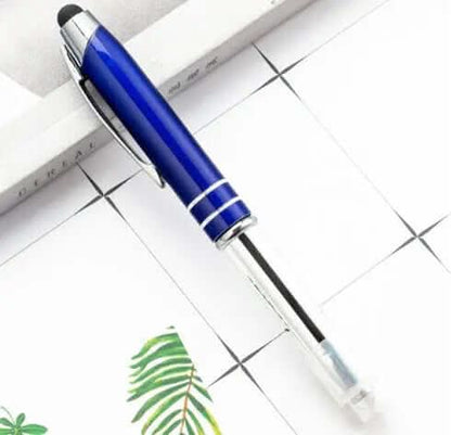Stylo multifonction en métal avec stylet capacitif, lumière LED et pointe à bille ️ Les Visionnaires