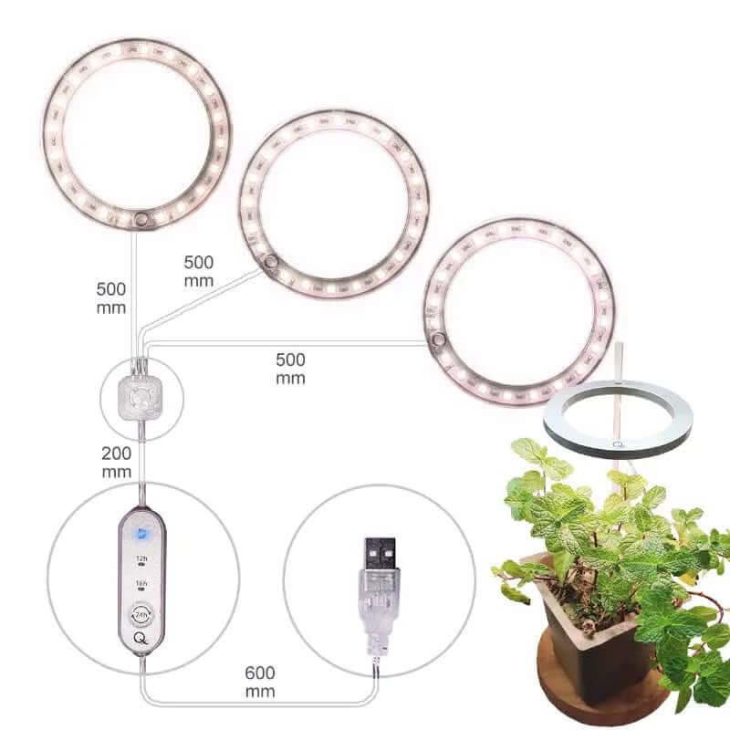 Lampe de croissance LED à spectre complet, USB, 5 V, pour plantes, serre, semis Les Visionnaires
