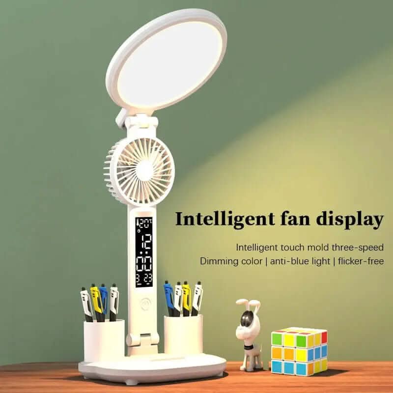 lampe de bureau LED avec horloge et ventilateur Les Visionnaires