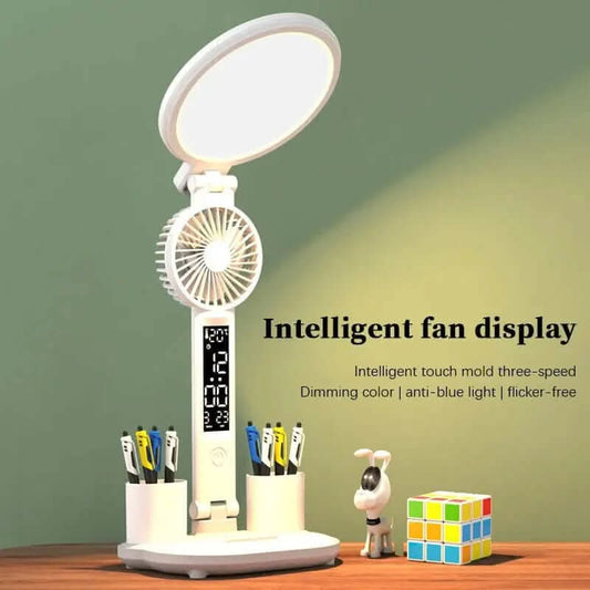 lampe de bureau LED avec horloge et ventilateur Les Visionnaires