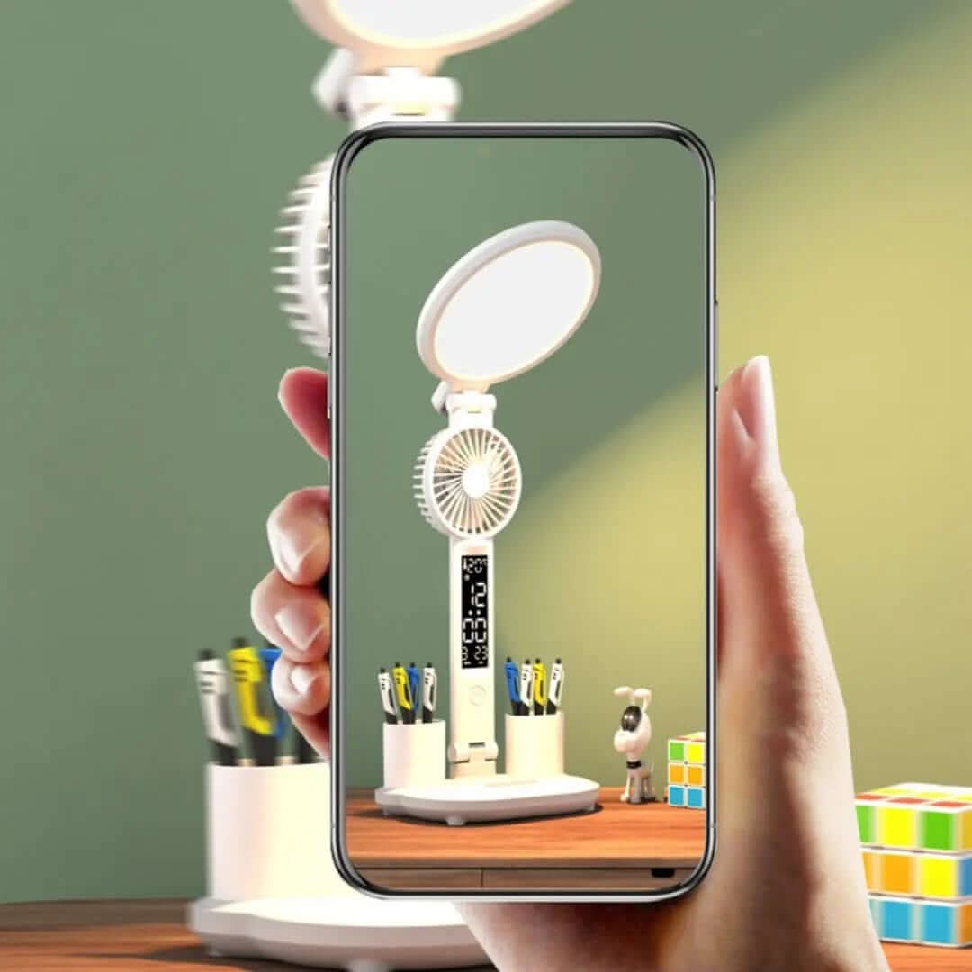 lampe de bureau LED avec horloge et ventilateur Les Visionnaires