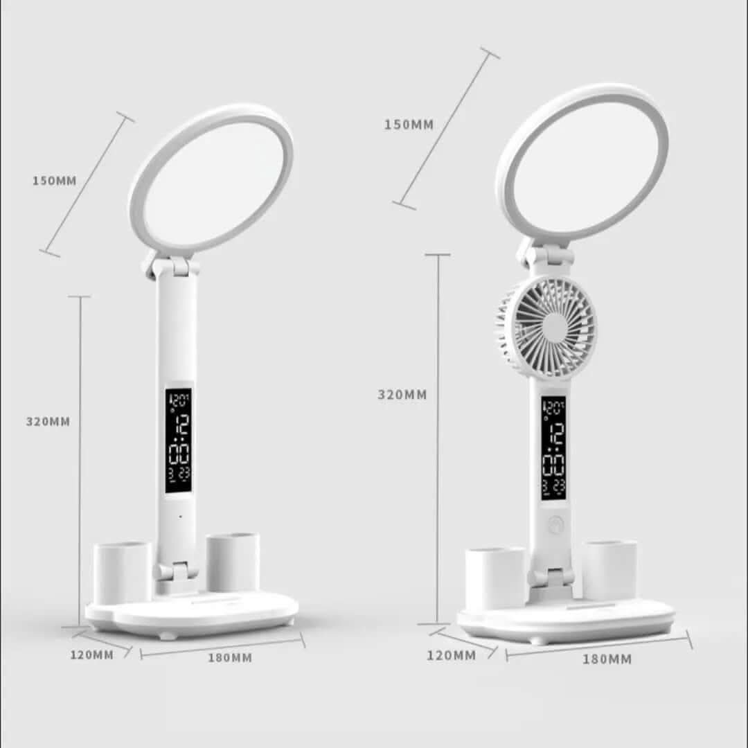 lampe de bureau LED avec horloge et ventilateur Les Visionnaires