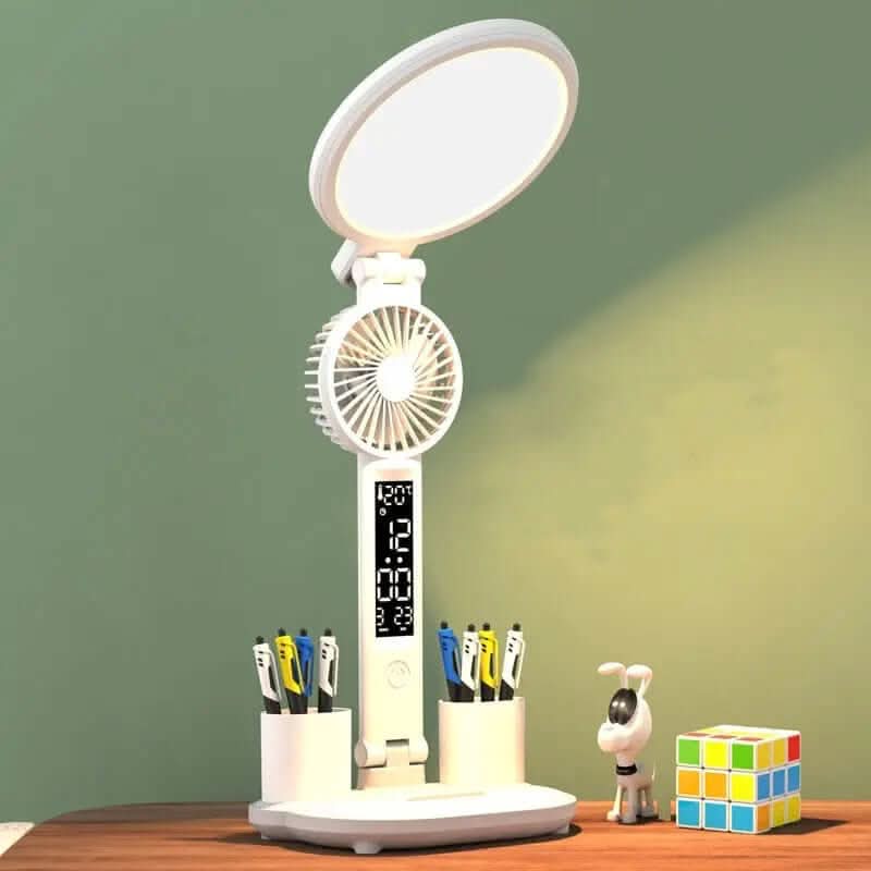 lampe de bureau LED avec horloge et ventilateur Les Visionnaires