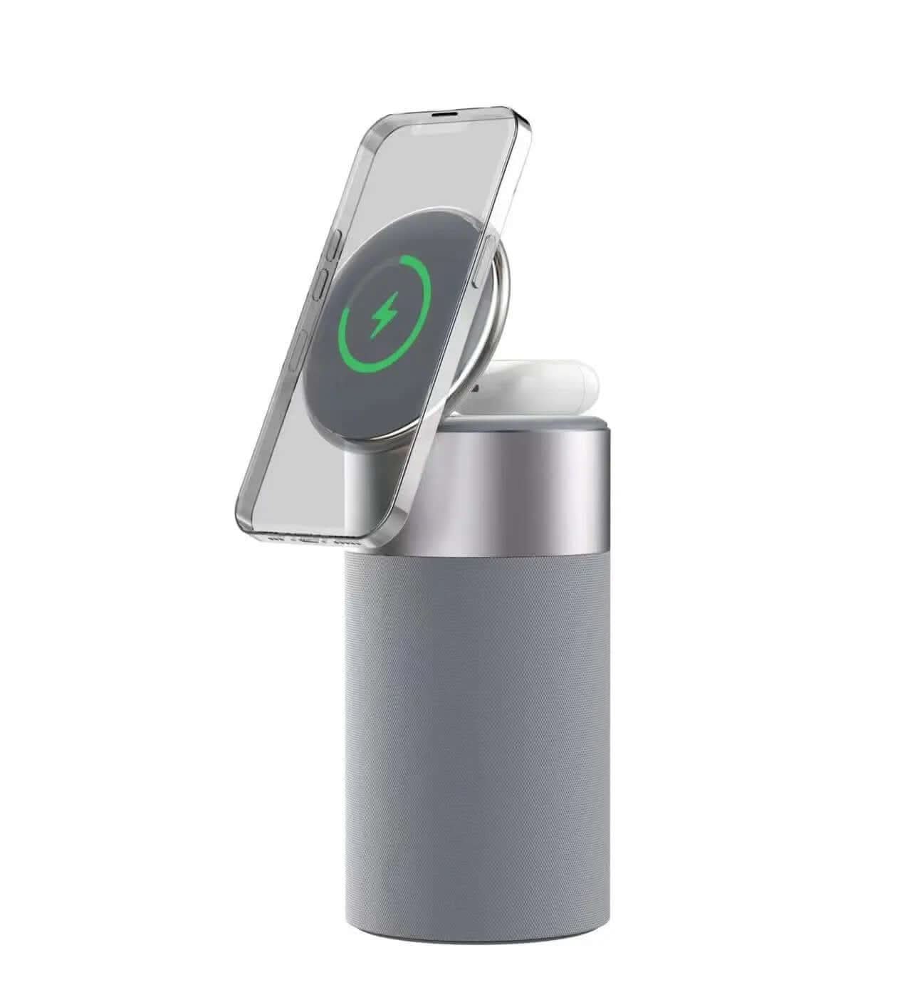Chargeur Sans Fil 3-en-1 avec Haut-Parleur Bluetooth et Lampe Tactile Les Visionnaires