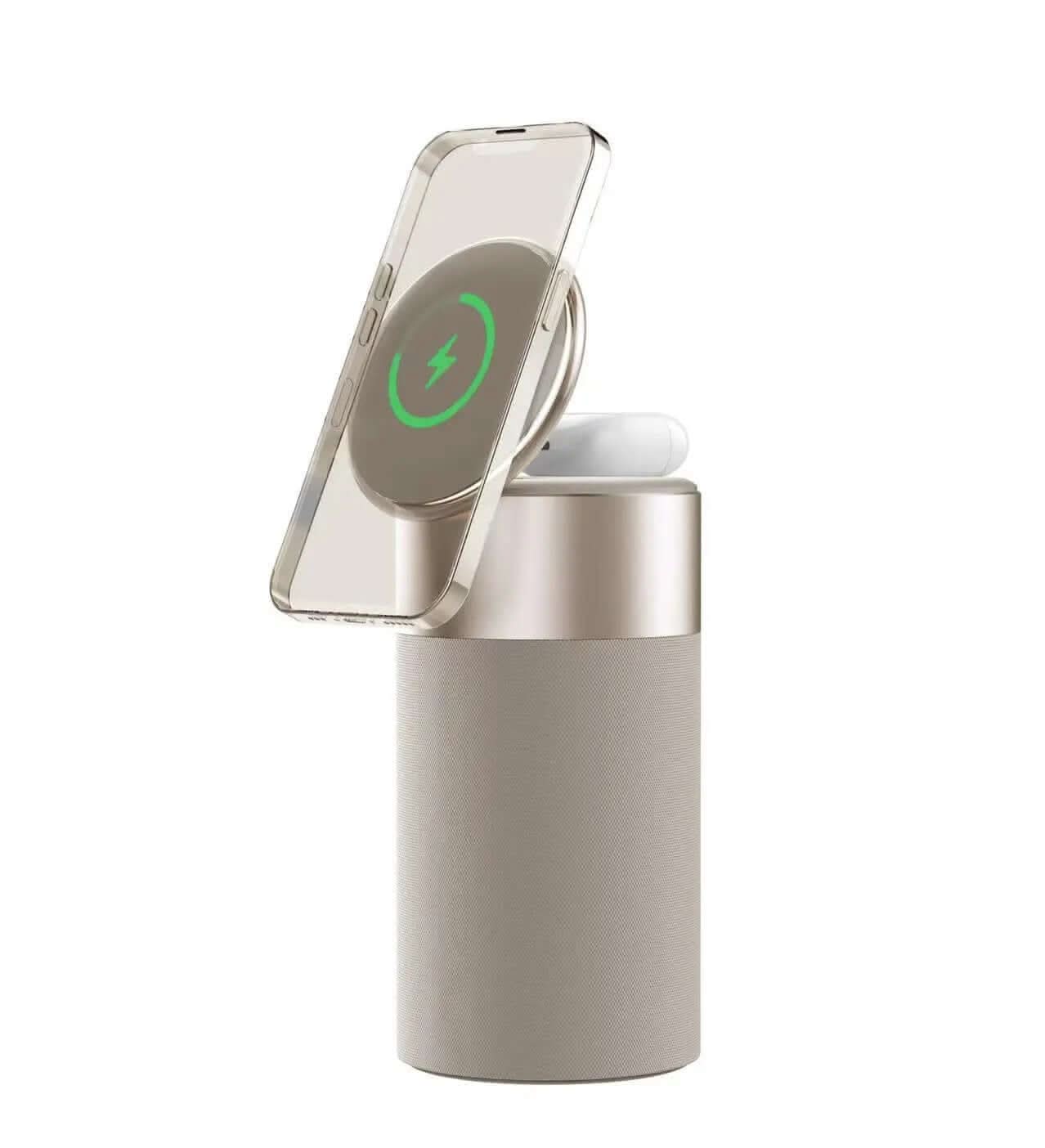 Chargeur Sans Fil 3-en-1 avec Haut-Parleur Bluetooth et Lampe Tactile Les Visionnaires