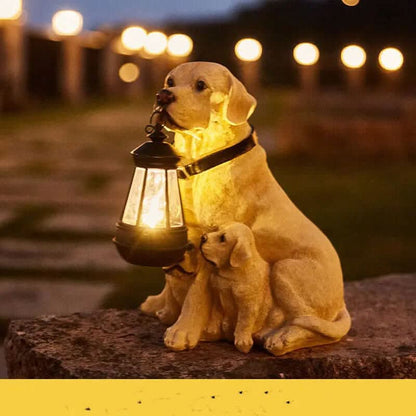 Statues de chien solaires LED pour jardin Les Visionnaires