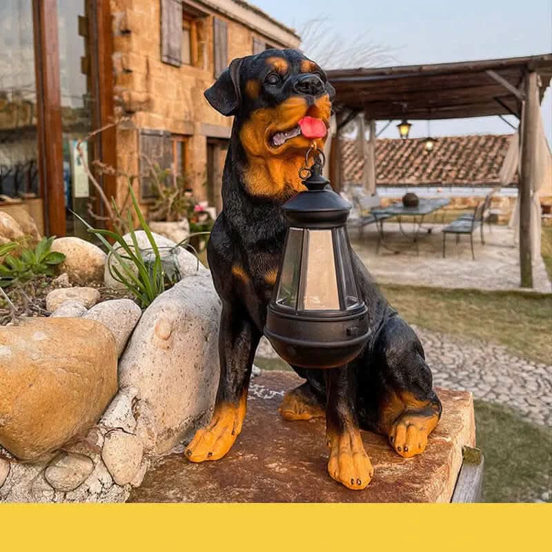 Statues de chien solaires LED pour jardin Les Visionnaires