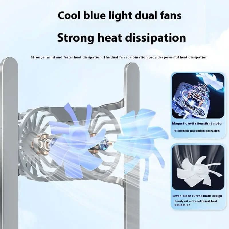 Support ordinateur portable en alliage d'aluminium avec ventilateurs doubles Les Visionnaires