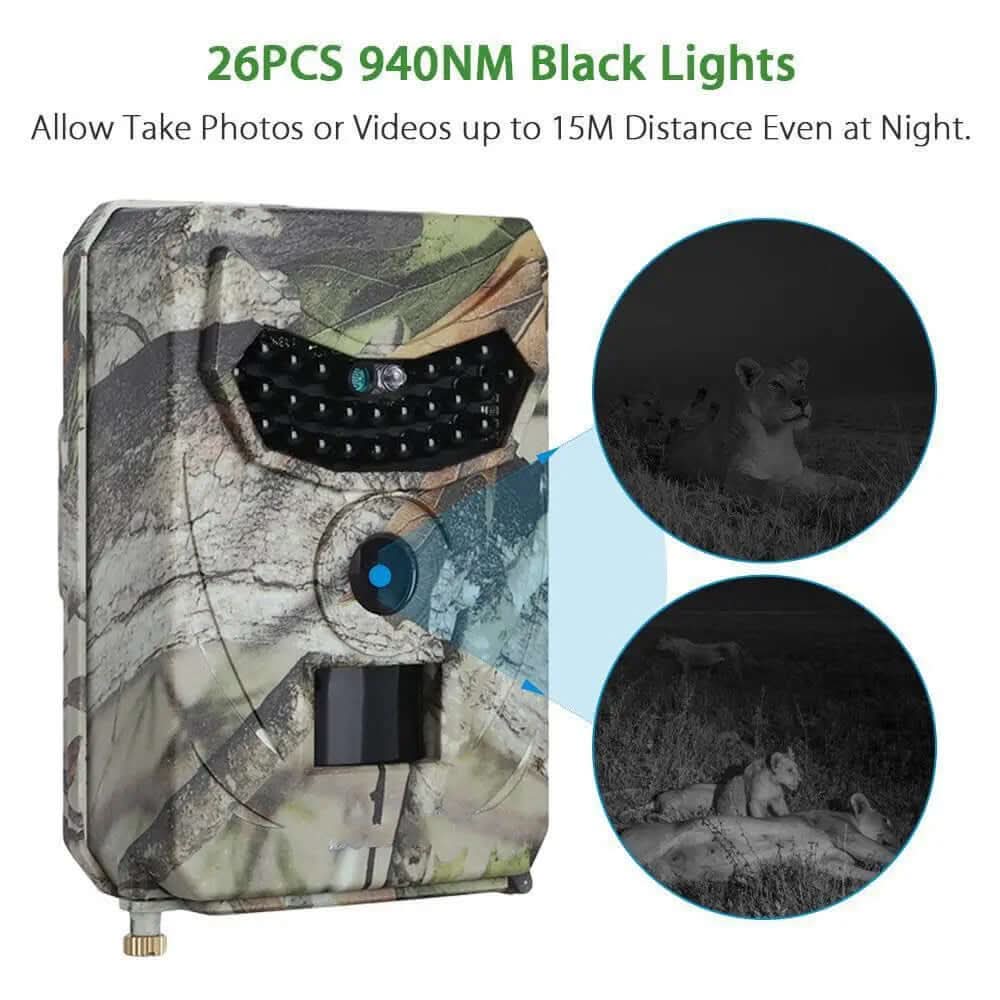 Caméra de chasse 1080P avec capteur PIR et vision nocturne infrarouge Les Visionnaires