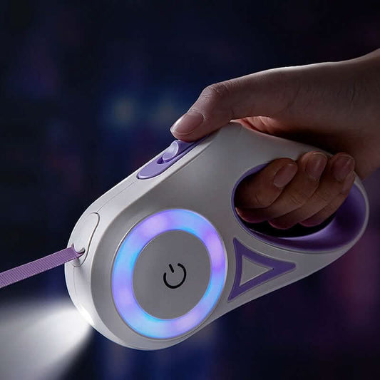 Laisse rétractable avec collier et projecteur automatique Les Visionnaires