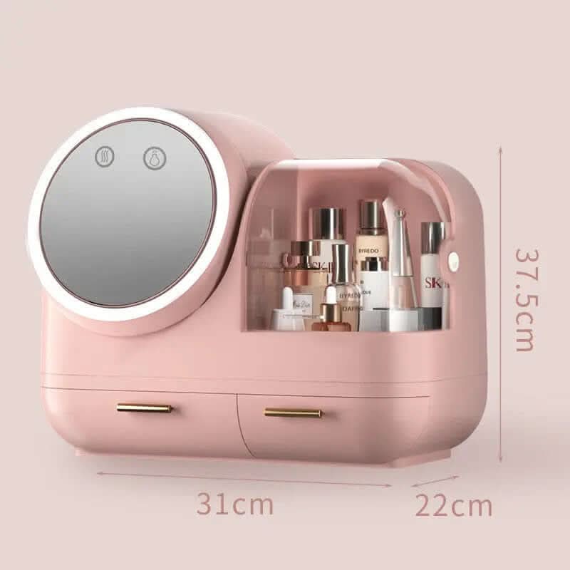 boîte de rangement pour maquillage avec miroir intégré Les Visionnaires