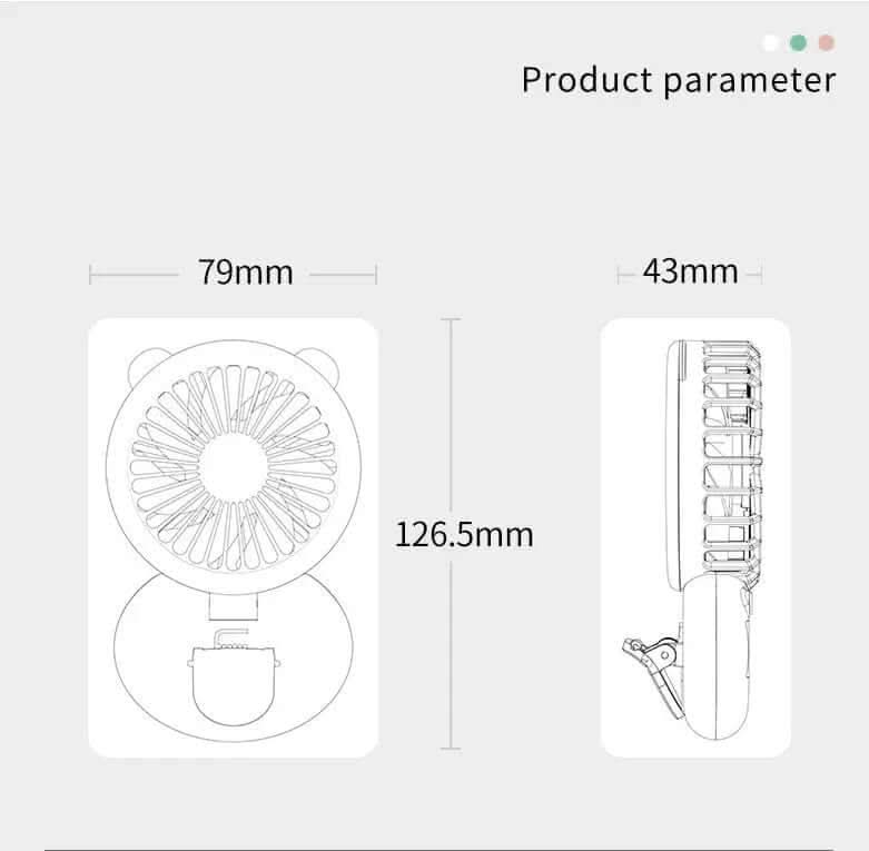 Mini ventilateur USB rechargeable, lumière led intégrées Les Visionnaires