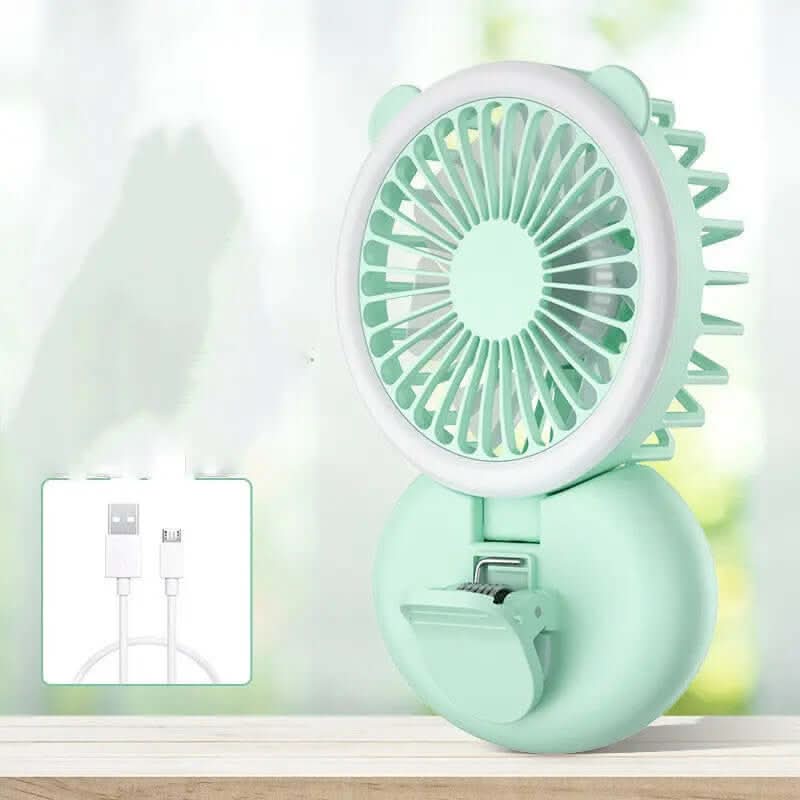 Mini ventilateur USB rechargeable, lumière led intégrées Les Visionnaires
