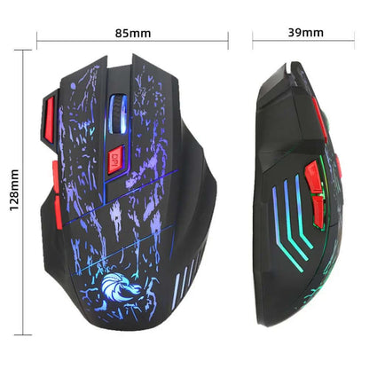 Souris de jeu filaire lumineuse avec motif Water Crack Les Visionnaires