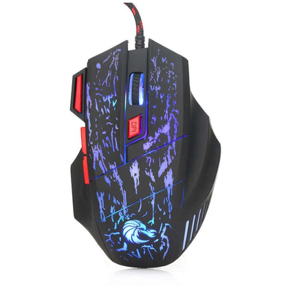 Souris de jeu filaire lumineuse avec motif Water Crack Les Visionnaires