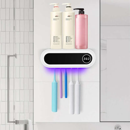 Porte-brosse à dents mural intelligent avec stérilisateur UV et distributeur de dentifrice Les Visionnaires