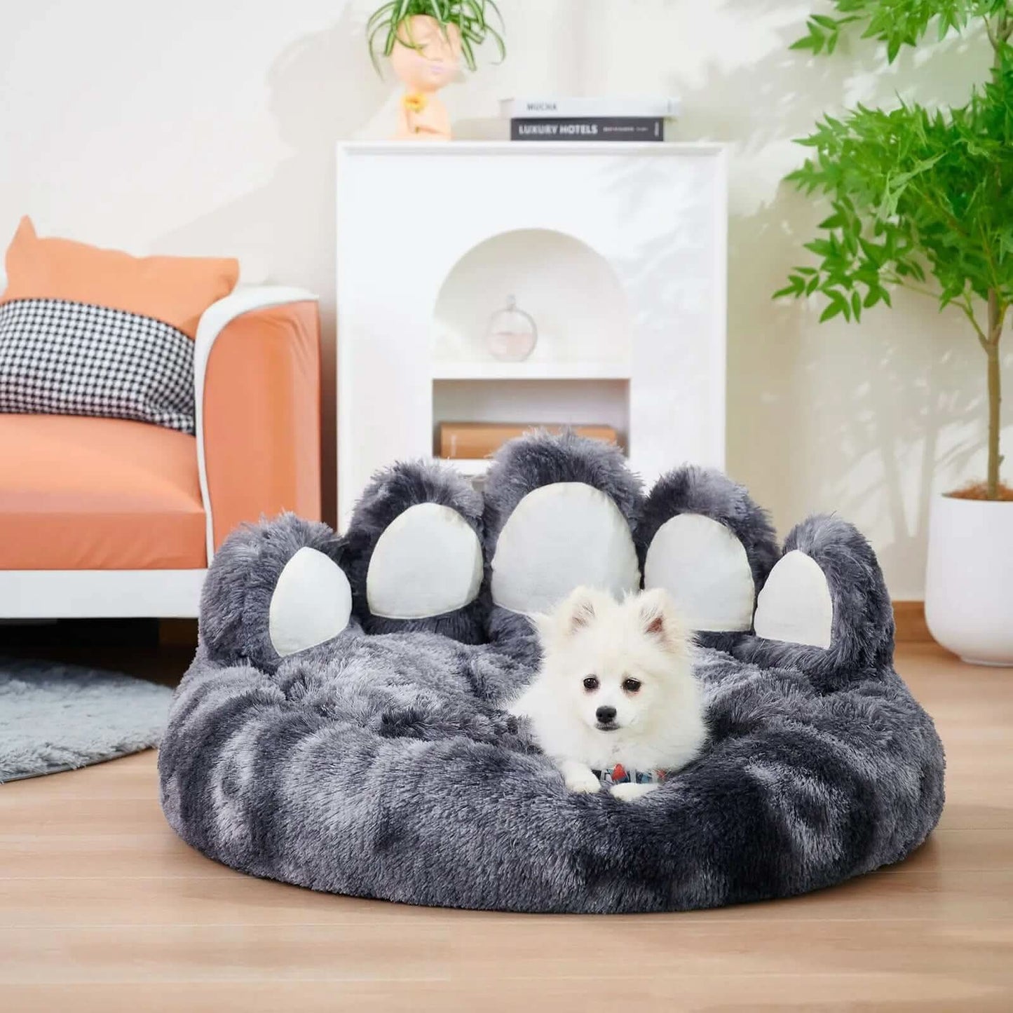 Cute Dog Bear Paw Shape Dog Bed, Dog Beds & Furniture For Small And Medium Dogs, Cozy Plush Cute Cat Beds For Indoor Cats Les Visionnaires