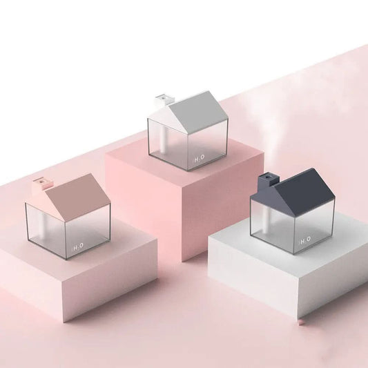 Humidificateur USB rechargeable personnalisé en forme de maison. Les Visionnaires