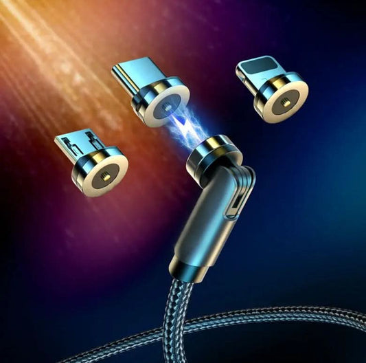 Câble magnétique rotatif 360 degrés USB Type C, câble de charge rapide. Les Visionnaires