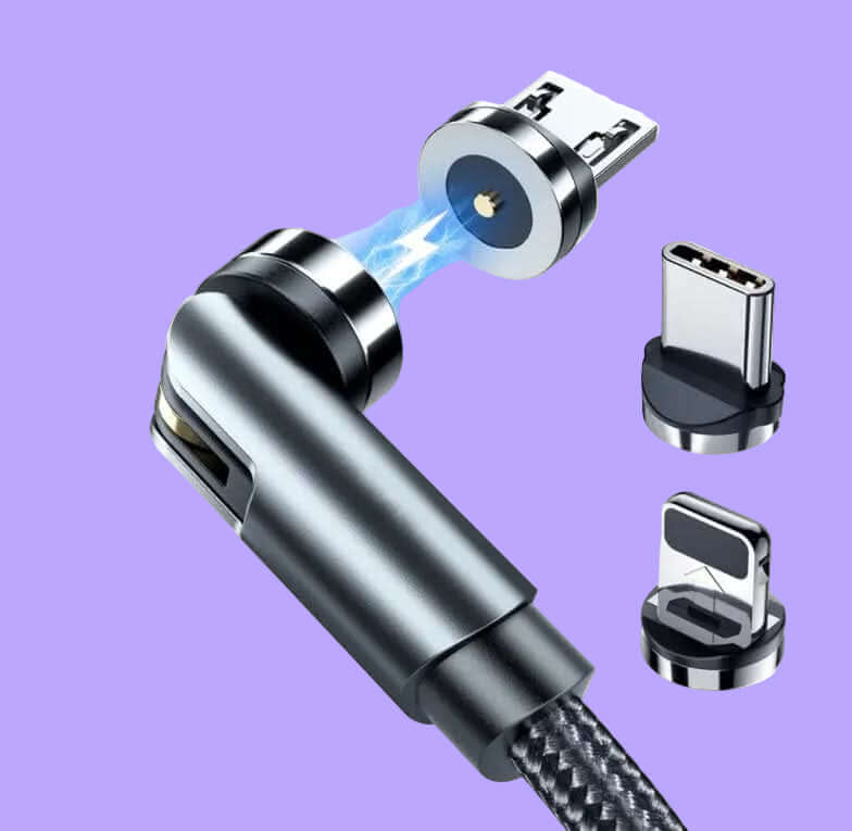 Câble magnétique rotatif 360 degrés USB Type C, câble de charge rapide. Les Visionnaires