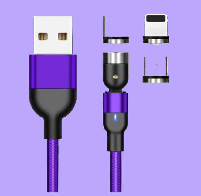 Câble magnétique rotatif 360 degrés USB Type C, câble de charge rapide. Les Visionnaires